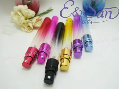 1000 ชิ้น/ล็อต 10ml สีสันสดใสแก้วขนาดเล็กที่ว่างเปล่ากลิ่นหอมสเปรย์น้ำหอม Refillable ขวด Cosmatics ขวด