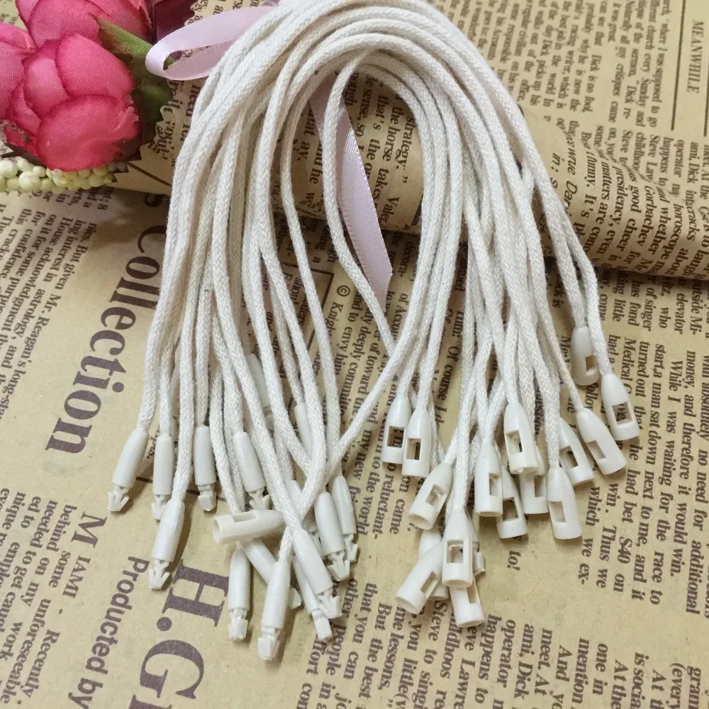 500pcs hemp rope clothing tag cords/string/jute/sling/Cotton rope, environmental protection hanging  wax rope, polyester rope