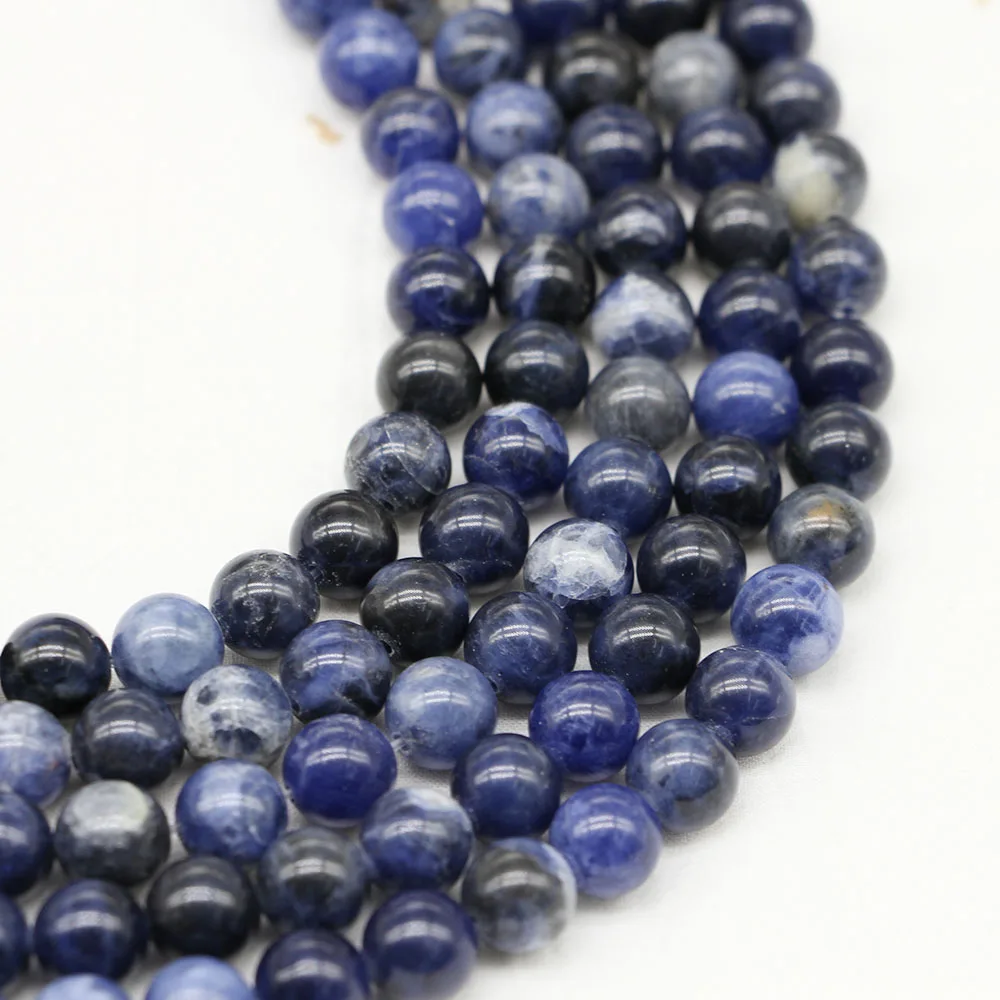 1strand/lot Natural Old Blue Sodalite Stone Bead Strand 4/6/8/10/12mm Pick Size Round Loose Spacer Beads For Jewelry Making Gift