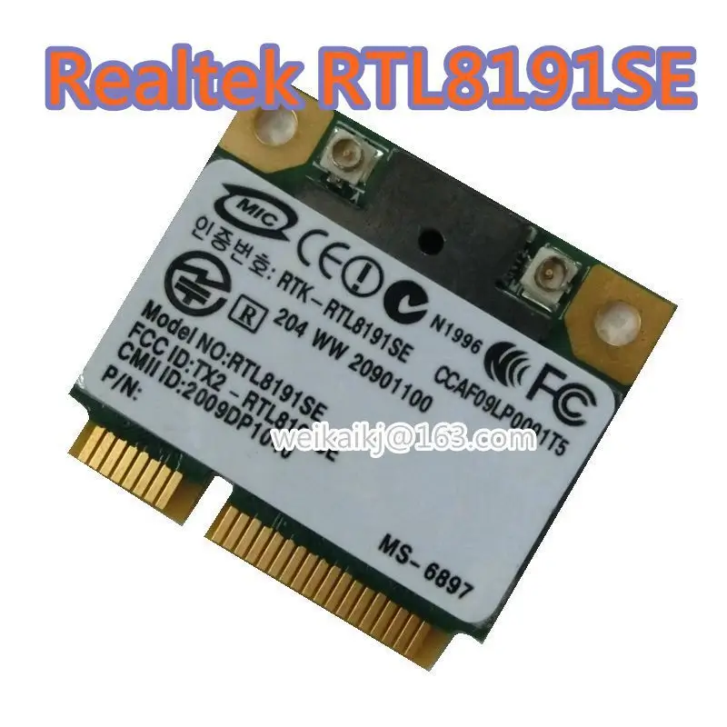 Rtl8191se hlaf mini pci-e halbe höhe drahtlose wlan karte 802.11b/g/n 802,11 ghz 2,4 mbps