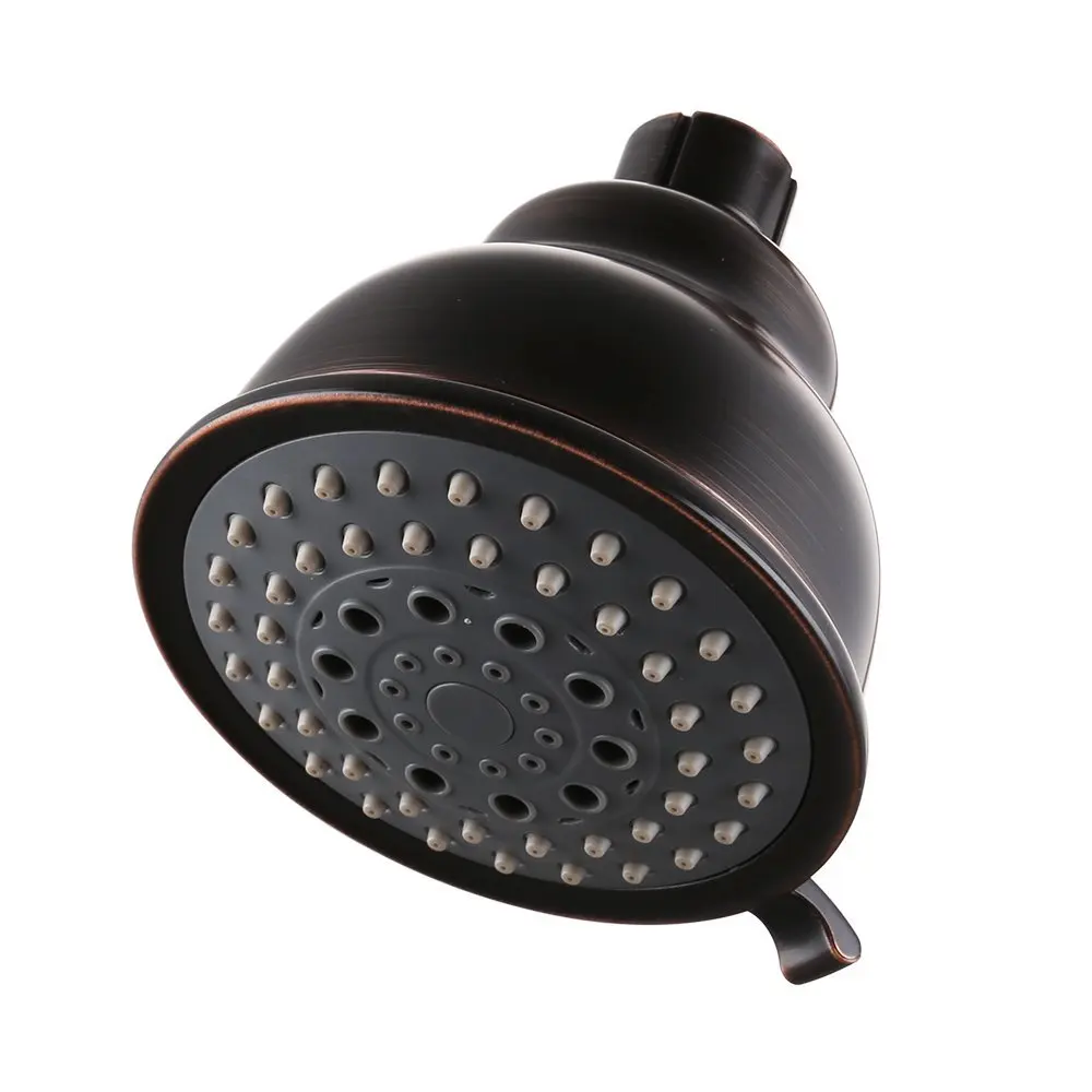 Oil Rubbed Bronze Bathroom 4-Inch Ergonomic Rotating ABS plastic top Shower head Fixed Mount 5 Function