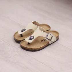 Sandales d'été pour enfants, chaussures d'été en cuir pour enfants, pantoufles en liège, nouveau Style, pour garçons et filles