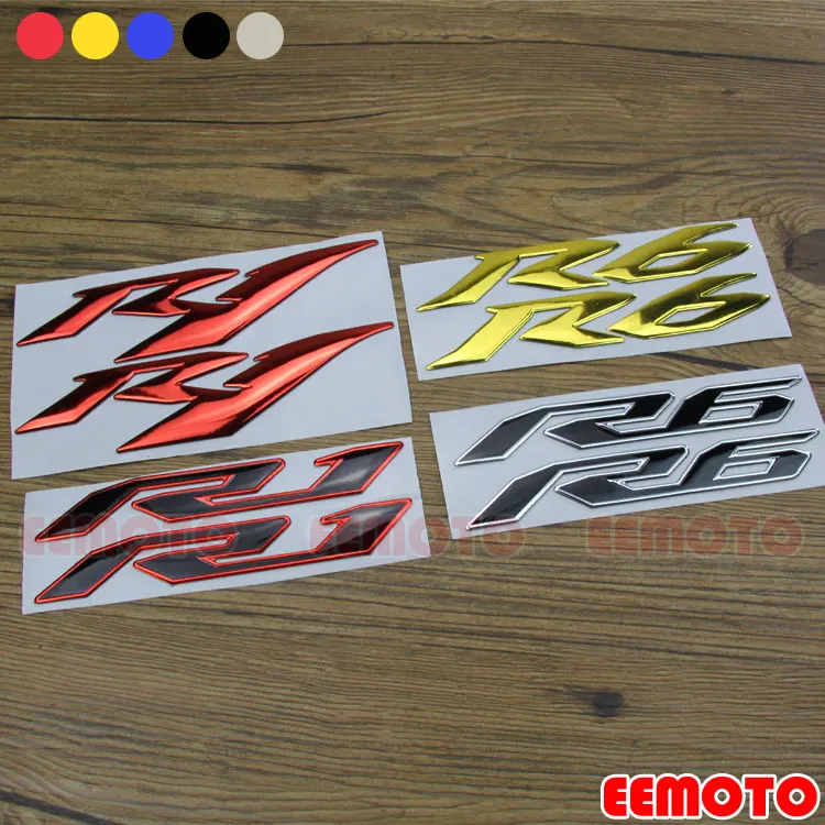 3d Verhoogde Motorfiets Body Side Tank Pad Motor Kuip Decals Decoratie Logo Label Embleem Stickers Voor Yzf R1 R6 YZF-R1