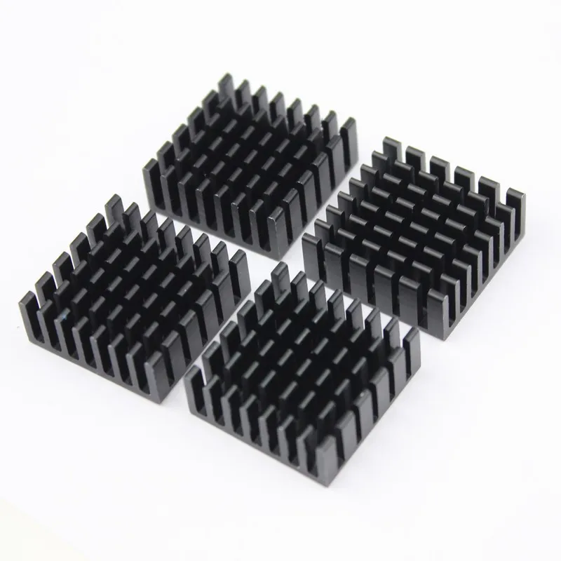 Gdstime 500pcs Black 20mm 20x20x10mm Aluminium Heatsink Heat Sink For PC Computer RAM DDR IC Chip Cooling