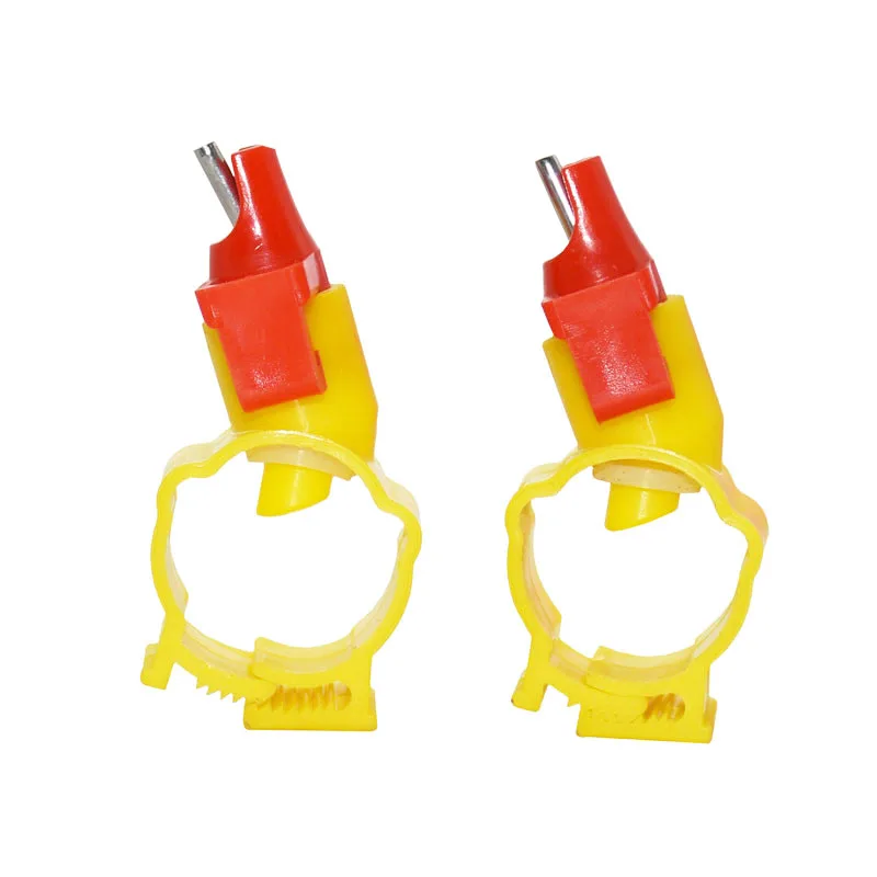 4 pcs Poultry Farming Oblique Mouth Chicken Duck Quail Automatic Drinking Pipe Diameter 25mm Yellow Nipple Drinker