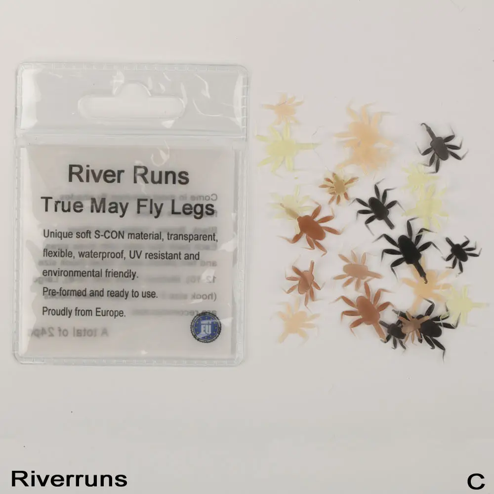 Riverruns Realistic Flies 24pcs/Bag May Fly Nymph Leg Fishing 4 Colors 3 Sizes