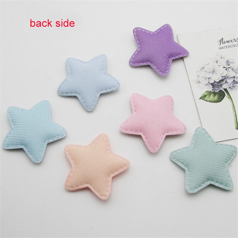 30pcs/lot 4.8cm Star Pads Patches Appliques for Craft Clothes Sewing Supplies DIY Hair Clip Accessories