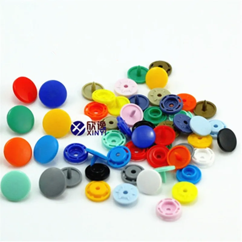 MIX 15 Colors Glossy KAM Snaps Fastener Resin SnapButtons T8 Caps 14mm 75 Sets Plastic BoXx packing separately