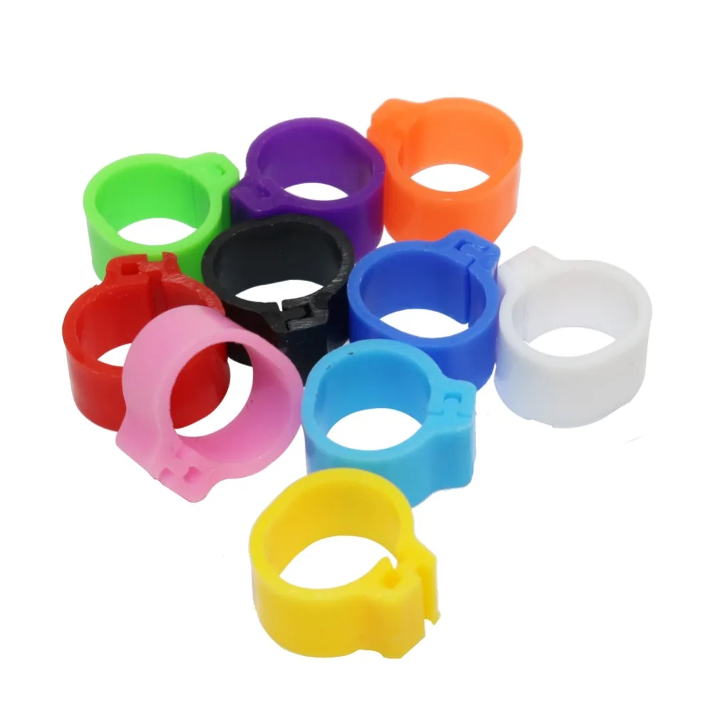 10 Colors Clip ring Parrot foot ring 10mm Race Pigeons Training tools Identification Color Ring Bird feeding supplies 200 Pcs