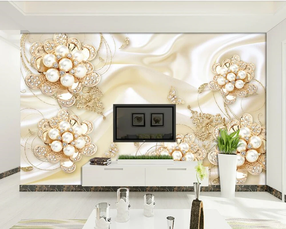 

European luxury palace jewelry flower 3d wallpaper mural Papel de parede,living room TV sofa wall bedroom wall papers home decor