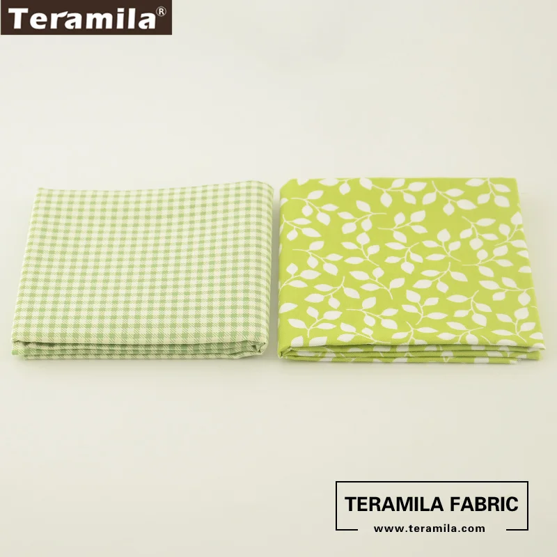 Leaves Style 2 pcs/lot High Quality Teramila Fabric 100% Cotton Twill Clothing Home Textile 50cmx100cm  Sewing Bedding Tecido