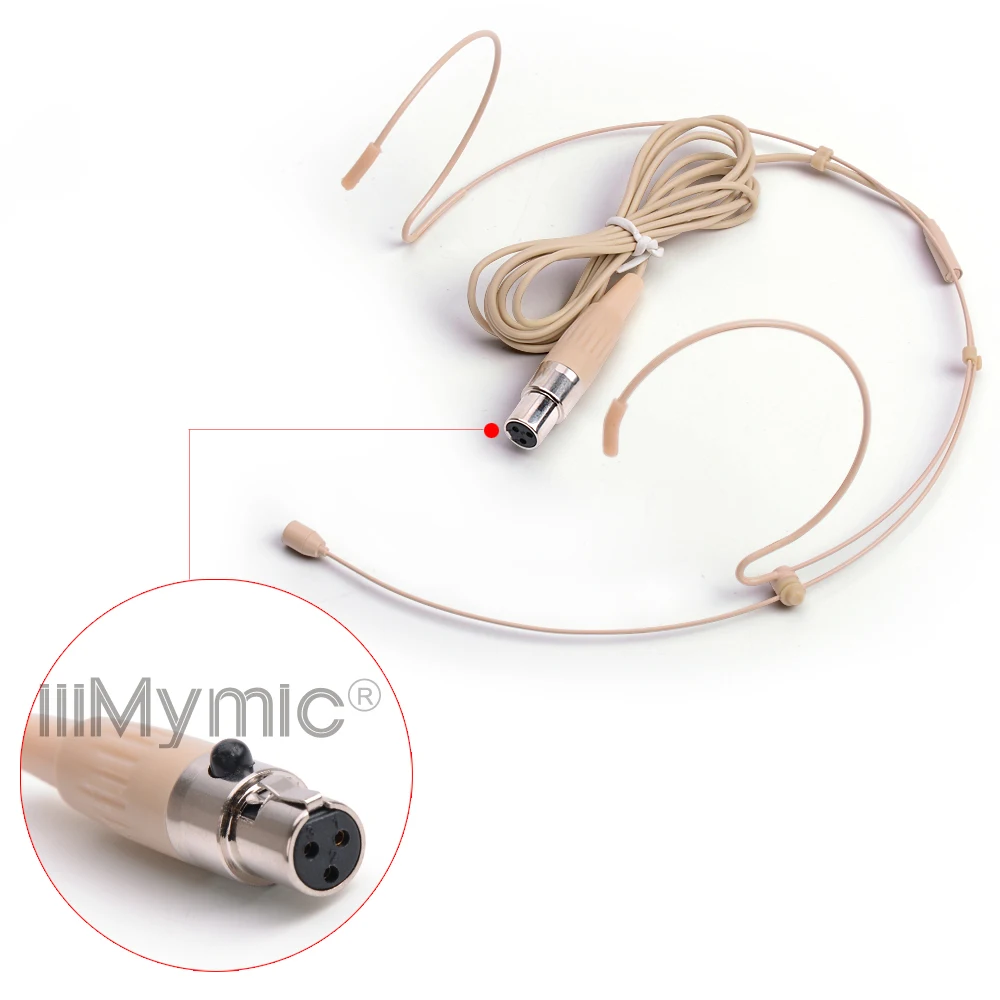 Professional Condenser Headworn Headset Microphone with 3 Pin XLR TA3F Connector for AKG Samson Wireless Body-Pack Transmitter