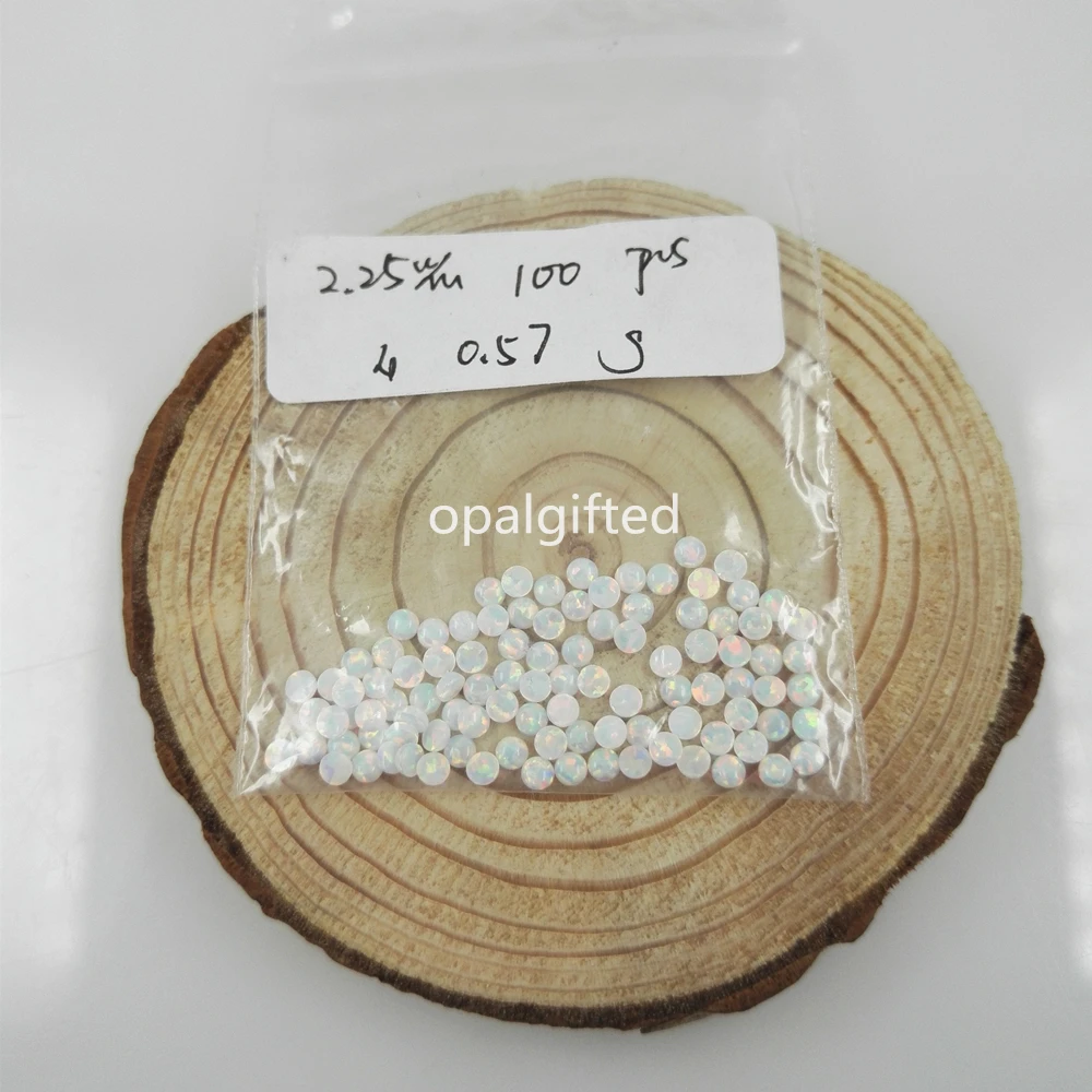 100pcs/lot 2.25mm Opal Round Cabochon stone Synthetic white Round Fire Opal, Stone Round Opal Cabochon for free shipping