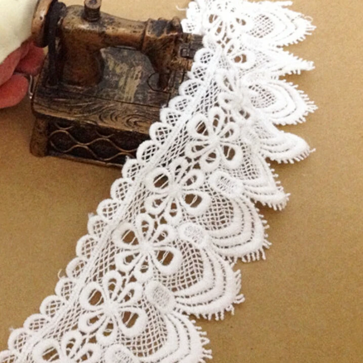 

5 yards/lot width 6cm 2.36" white water soluble cotton lace trim ribbon 1013225L4K84