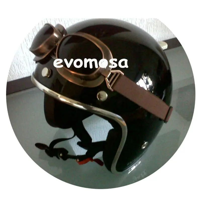 Evomosa 10 Colors Retro Vintage Motorcycle Cruiser Scooter Biker Goggles For Harley Bobber Chopper Helmet