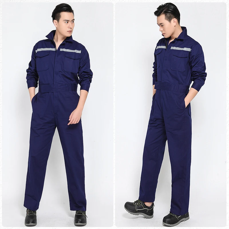 

Men Work Overalls Working Uniforms 100% Cotton welding Mechanic Reflective Clothes Siamese Oversized overalls overol