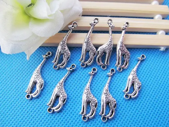 100pcs Antique Silver tone/Antique Bronze Lovely Cute Giraffe Deer Connector Pendant Charm/Finding,DIY Accessory Jewelry Making