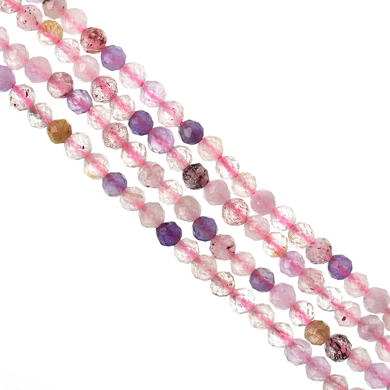 

The consists of purple beads of varying shades and transparent cut surfaces 3mm-2mm Super Color Crystal Loose beads