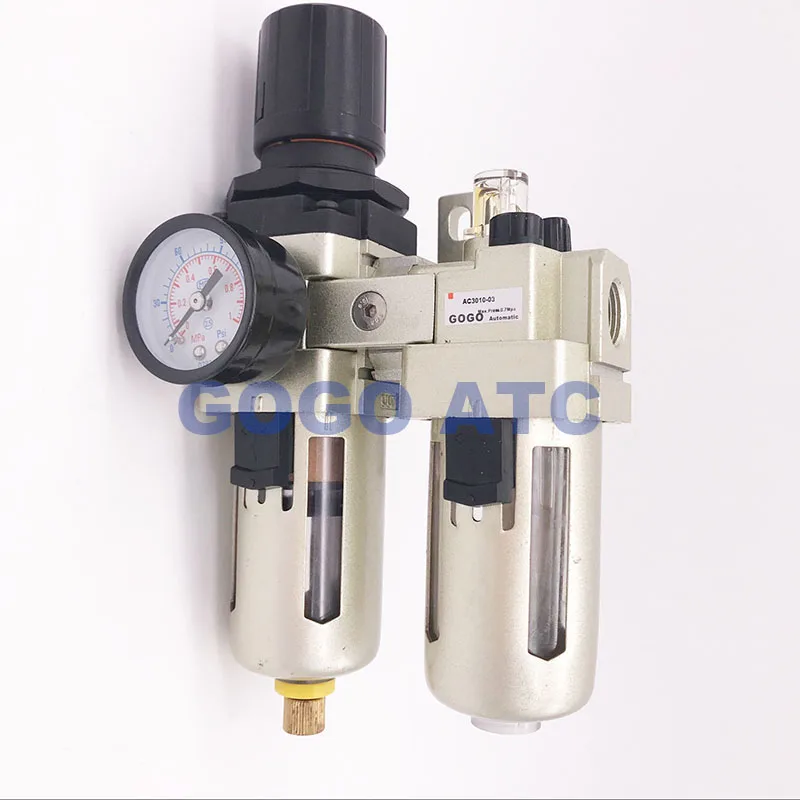 Pneumatic FRL Combination AC4010-04 1/2 AC4010-06 3/4 inch Automatic Manual drain SMC type air filter regulator and lubricator