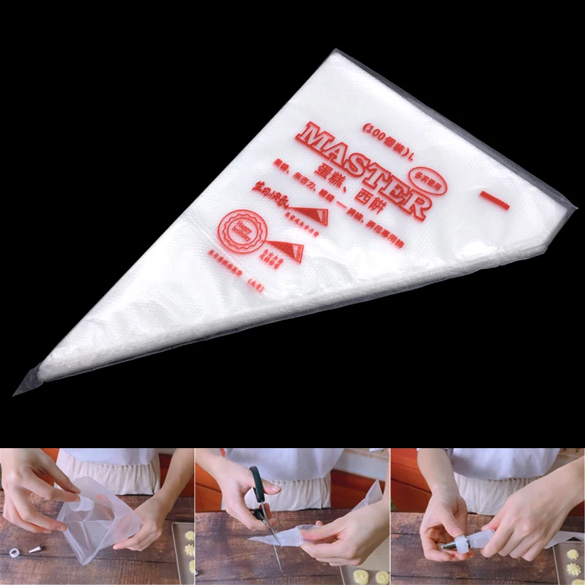 100 pcs/Lot S/M/L Disposable Cream Pastry Cake Icing Piping Decorating Bags Tools