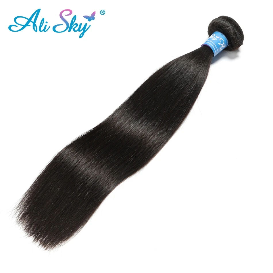 Alisky Hair Indian Straight Hair 100% Human Hair Weaving Remy Hair Extension 8-30inch 1/3/4 PCS Unprocessed Weft Natural Color