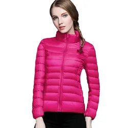 Lady Ultra Thin Down Coats Female Long Sleeve Warm Wear Women's White Duck Down Jacket Women's Clothing Down Coat B-9600