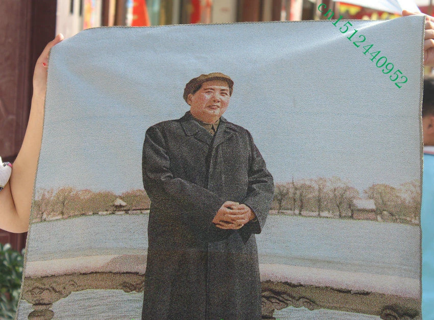 36 inch Chinese Silk embroidery Mao ZeDong Chairman In HangZhou Tangka Painting Mural