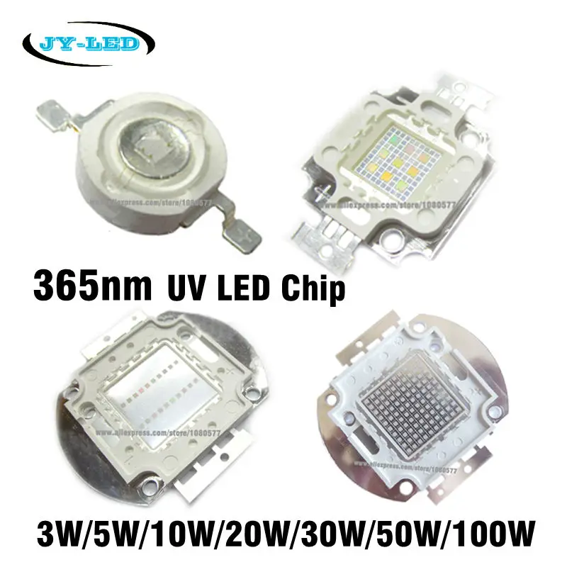 362.5nm - 365nm UV High Power COB LED, 3W 5W 10W 20W 30W 50W 100W Integrated Ultra Violet Light Source For Floodlight