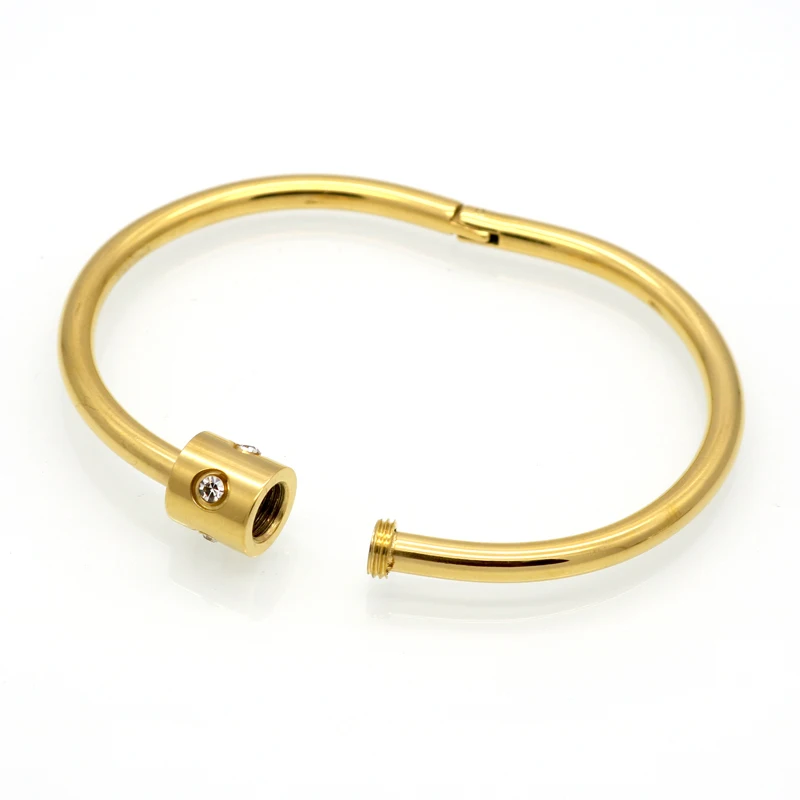 Nieuwe Collectie Luxe Merk Pulseira Rvs Crystal Armbanden & Armbanden Gouden Kleur Schroef Liefde Sieraden Armband Voor Vrouwen