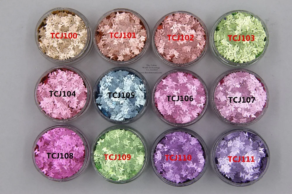 TCT-032  Butterfly Shape Pearlescent Color Metallic luster Nail Glitter For Nail Art Decoration Nail Gel Polish Makeup Painting