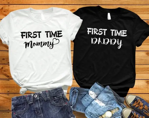 

Sugarbaby First Time Mommy First Time Daddy Matching T-Shirt Daddy To Be Mommy To Be Shirts Gender Baby Reveal T shirt Dropship