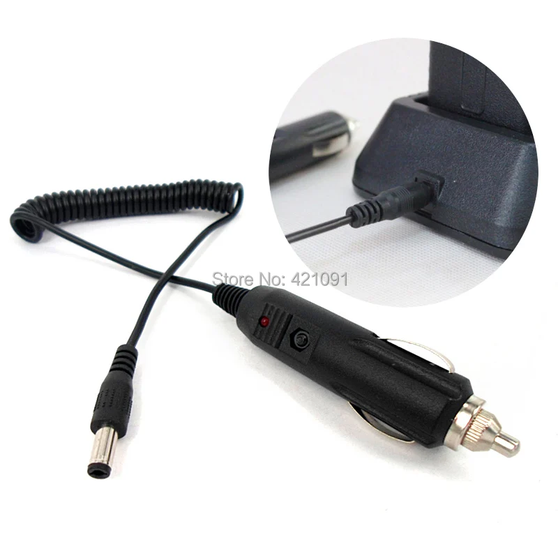 12V DC Car Charger Cable for BaoFeng UV-5R UV-5RA  UV-5RB UV-5RC UV-5RE UV-B5 UV-B6 KG-UVD1P Walkie Talkie Battery Accessories