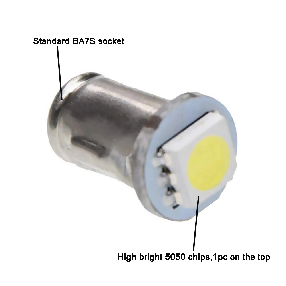 Lâmpada ba7s para painel de controle, 4 unidades, t7 focos dc 6v 12v 5050 1smd largura lâmpada indicadora 7 cores luz led