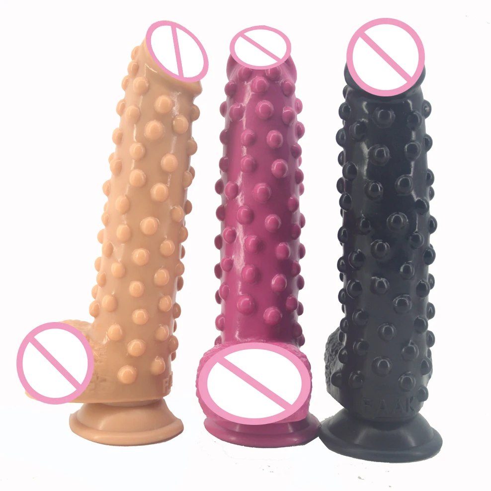 FAAK silicone realistic dildo with suction cup raised pointed extreme stimulate anal dildo big fake penis sex toys for women