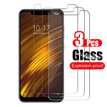 3 adet Xiaomi Pocophone F1 Temperli Cam Ekran Koruyucu koruyucu film Için 9 H Xiaomi Poco telefon F1 Durumda Dostu cam