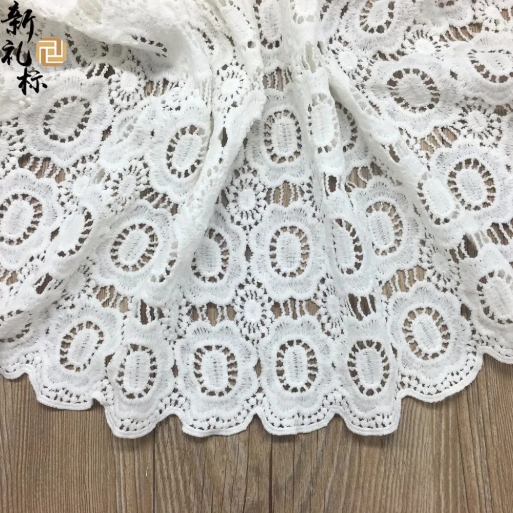 

High Quality Flower African Guipure Lace Fabric 5Yards/lot Standard Water Soluble Lace For Wedding Party Dress Sewing Material