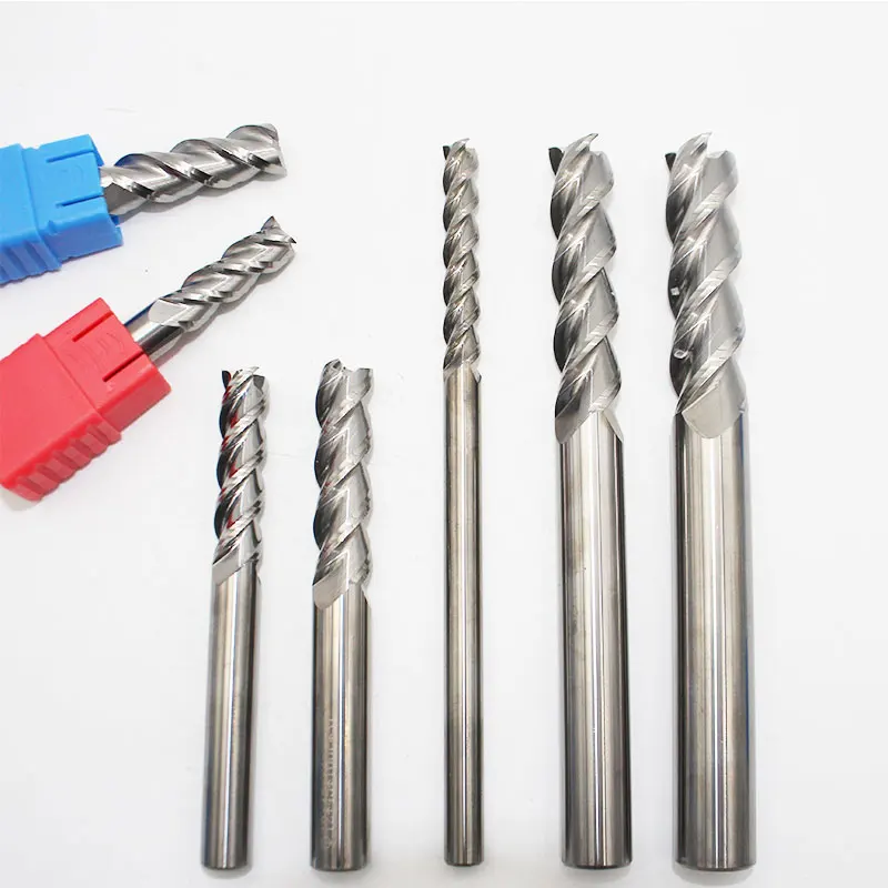 1PC mill aluminium 3mm 4mm 5mm 6mm 8mm 10mm Mill End Extra Long HRC60 3Flute Tungsten Carbide Milling Cutter Endmills Tool for