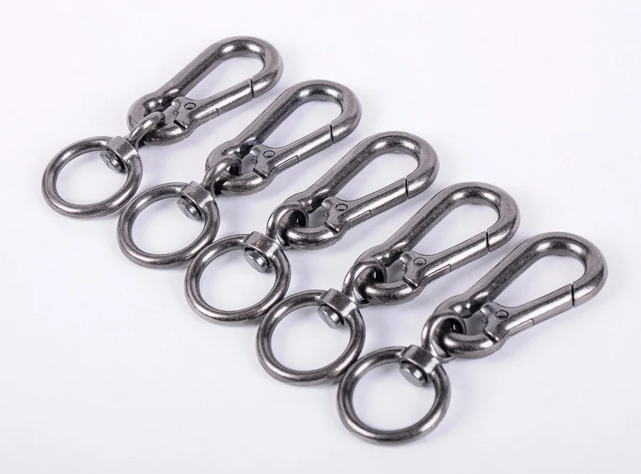 5X Alloy Antique Silver Key chain Carabiner Key Ring Hook Hang Spring Snap Clip