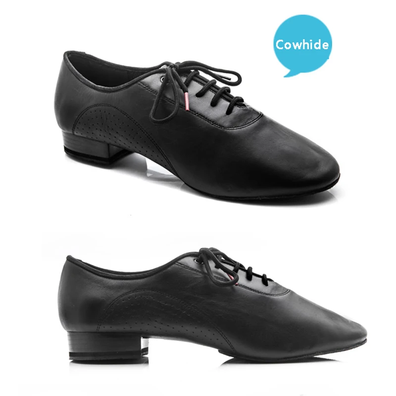 Scarpe da ballo moderne in vera pelle da uomo Brand Square Party Ballroom Latin Soft pelle bovina Black BD 309 coupon prova gratis la SALSA