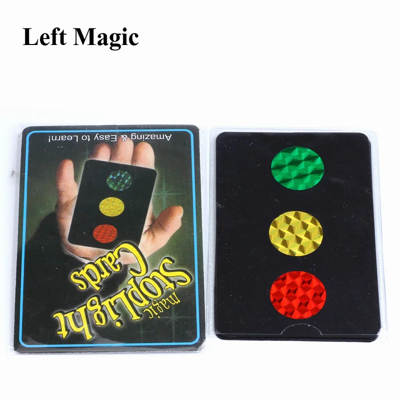 1set Magic Stoplight Cards stage card close up magic trick props video instruction C2034