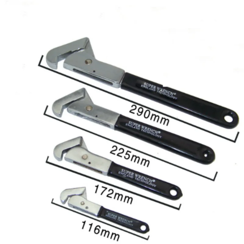 

4" 6" 8" 10" Universal Pipe Wrench Hook Type Spanner Adjustable Wrench Multi Tool Hand Tools