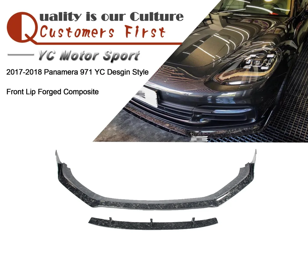 

Car Forged Composite YC Desgin Style Front Lip Fit For 2017-2018 971 Panamera & 4 & S & 4S & GTS Front Bumper Splitter Lip