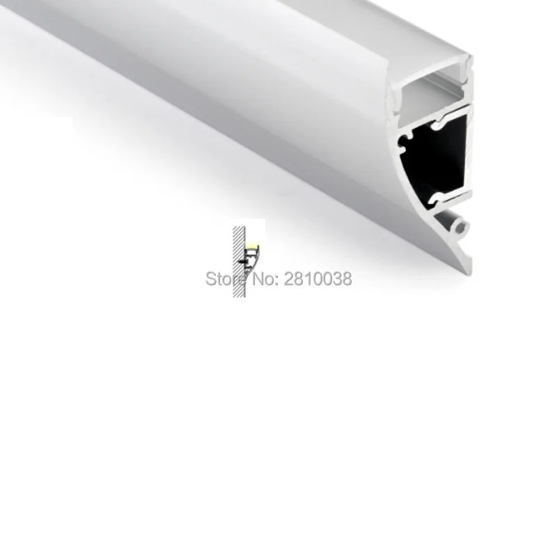 50 X 2M Sets/Lot Wall washer aluminum profile led lighting Semi-lune shape aluminium led extrusion for wall upside light