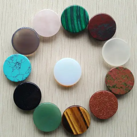 도매 12 개/몫 2018 새로운 좋은 품질 천연 석재 혼합 라운드 카보 숑 비즈 25mm DIY 쥬얼리 빠른 배송 만들기