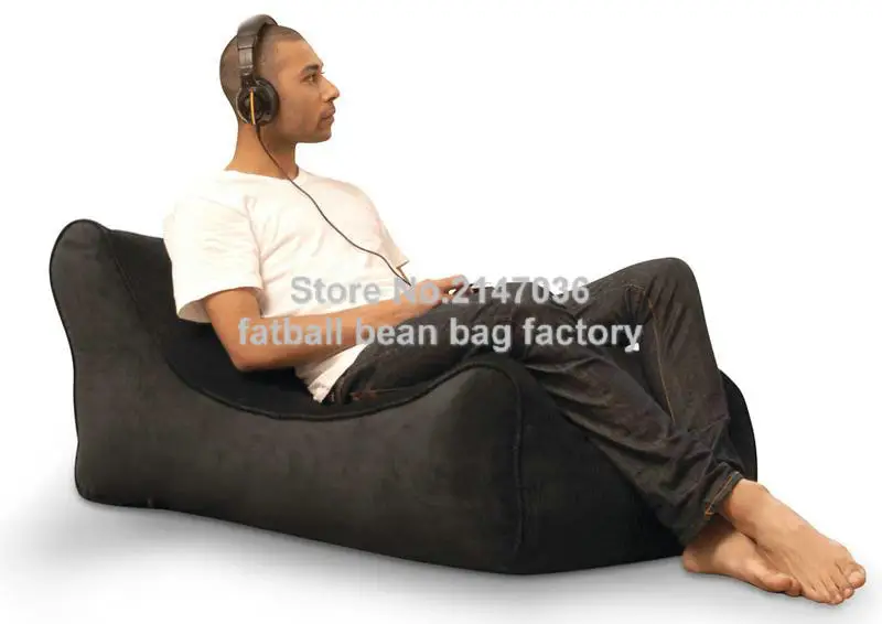 

Extra Man size Black bean bag chair, home seat furniture, outdoor beanbag sofa seats