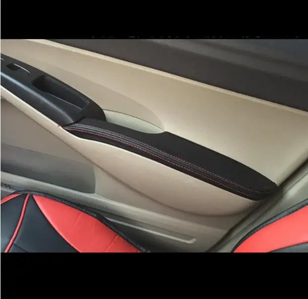 For Honda Civic 8th 2004 2005 2006 2007 -2011 Microfiber Leather Car Door Armrest Panel Protective Cover  with Mount Fittings