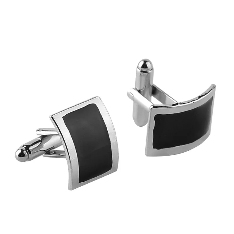 Fashion Luxury Men Shirts Cufflins Black Square Buttons Classic Cuff Links High Quality Jewelry Lawer Gifts Gemelos Para Camisas