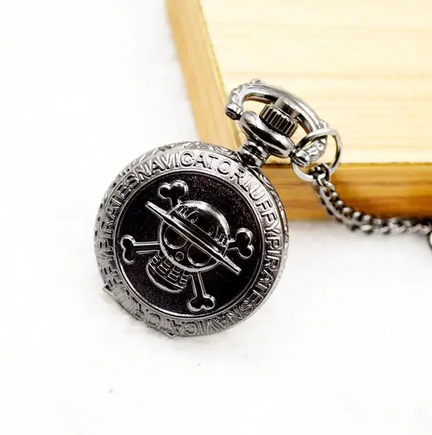 

wholesale pocket watch One Piece skull necklace buyer men watches girl woman lady fashion vintage bronze hour good quality LKK52