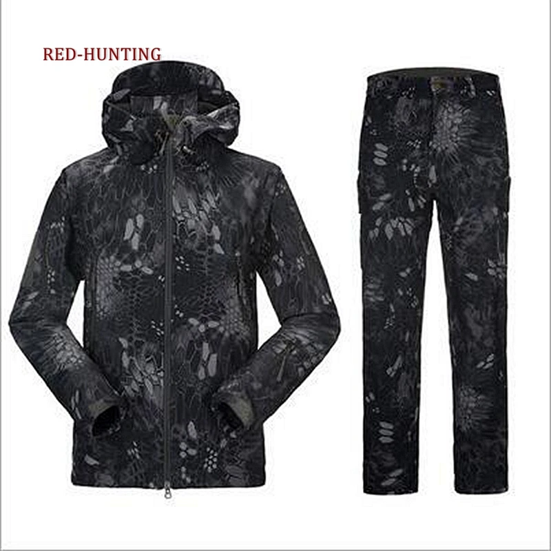 Tactical Men Women Outdoor Waterproof Camo Suits TAD Sharkskin Jacket And Pants Men Hunting Clothes Toread Outdoor Suit