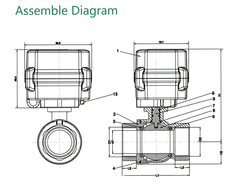 2018 new Increase torque DN32,DN40,DN50 G1 1/4